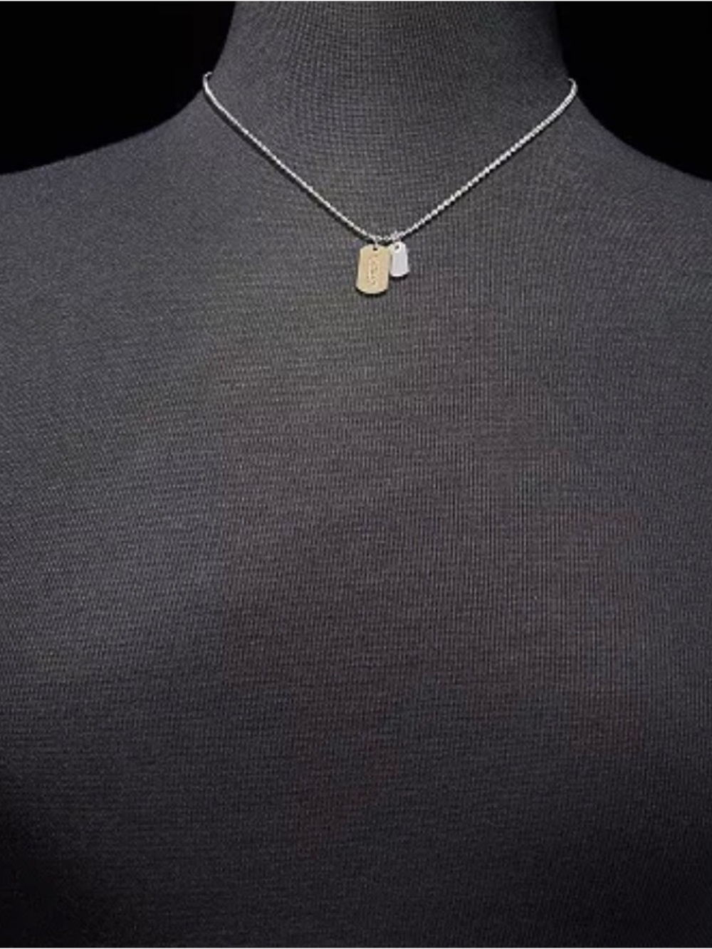 Lauren Ralph Lauren Two-Tone Logo Charm Pendant Necklace - Picture 4 of 4